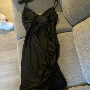 Black slit dress